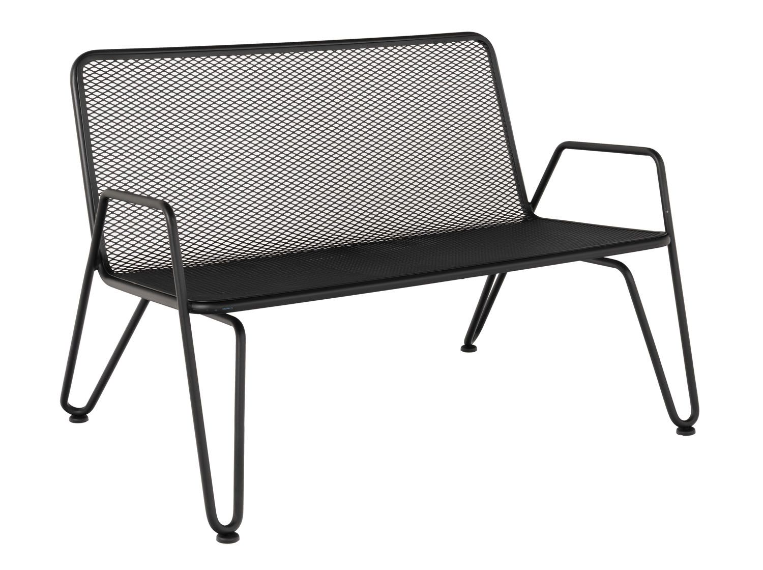 Woodard Turner Love Seat with Optional Cushion, Aged Teak, No Cushion, Grade A Fabric, Loveseats, Iron, Curved, 4 Legs, Outdoor