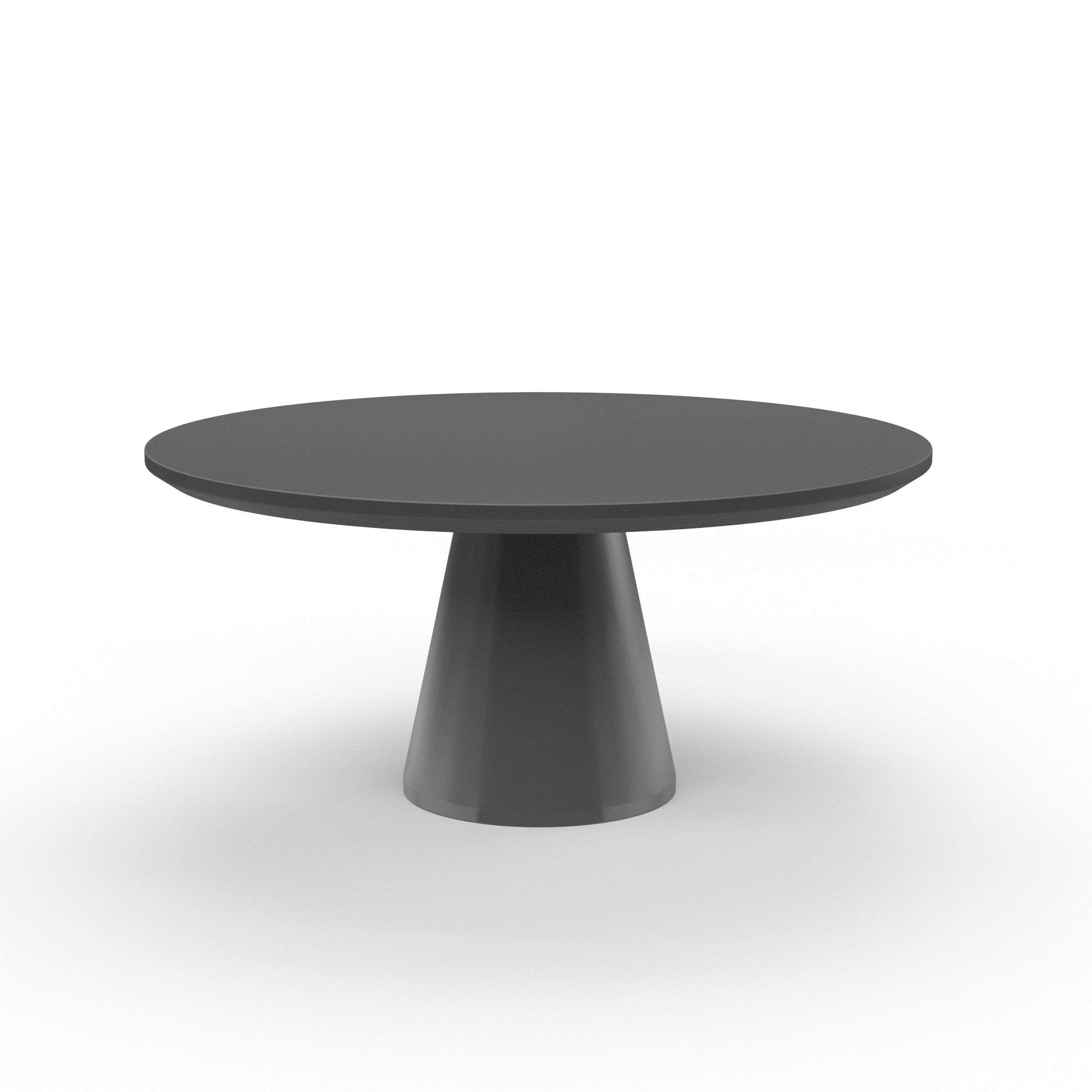 Sunset West Pedestal Dining Table in Bone / Dark Gray