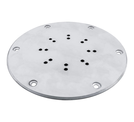 BFM Seating 20" Base Plate - For Bolt-Down Umbrellas - Silver Mist