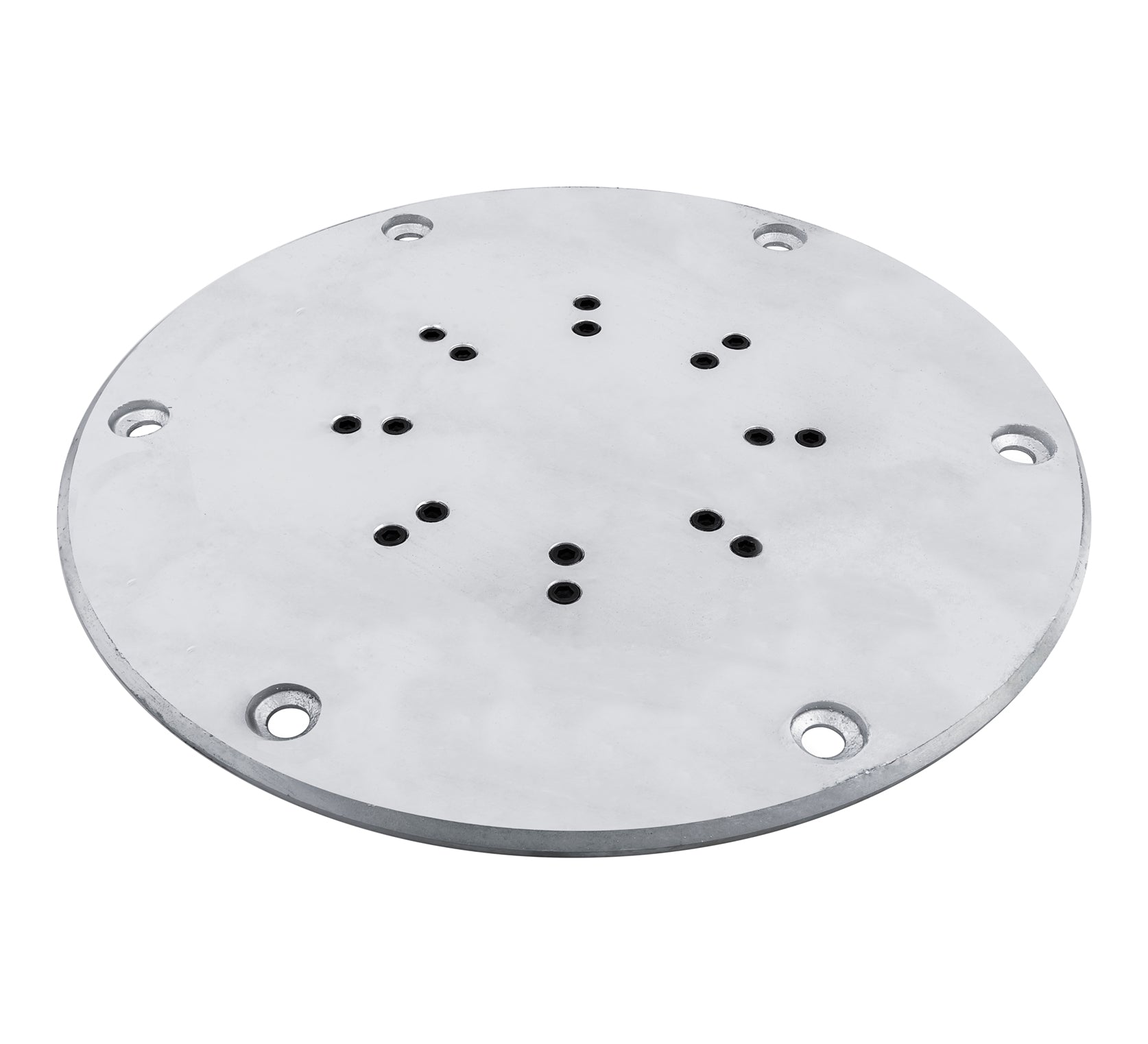 BFM Seating 20" Base Plate - For Bolt-Down Umbrellas - Silver Mist