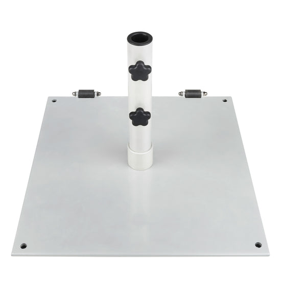 BFM Seating 75 Pound Steel Umbrella Base With Wheels In 24" Square Black/White/Bronze/Silver Mist