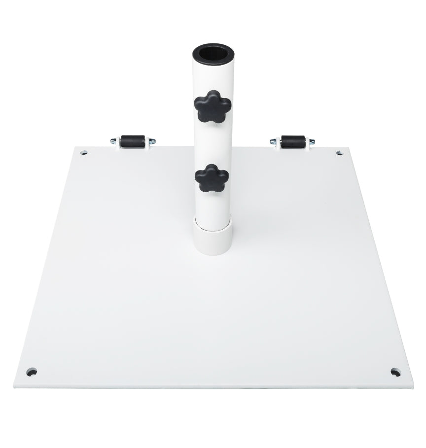 BFM Seating 75 Pound Steel Umbrella Base With Wheels In 24" Square Black/White/Bronze/Silver Mist