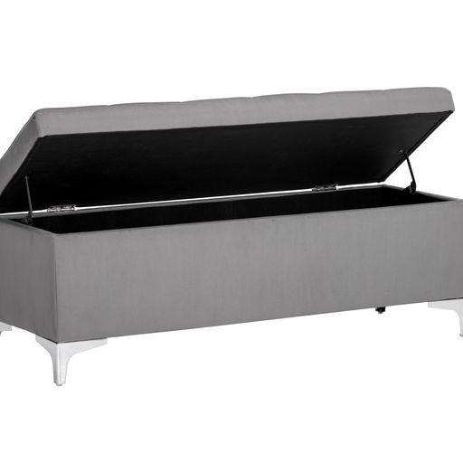 Sunpan Janet Storage Bench Antonio Charcoal / Bravo Black / Bravo Cream