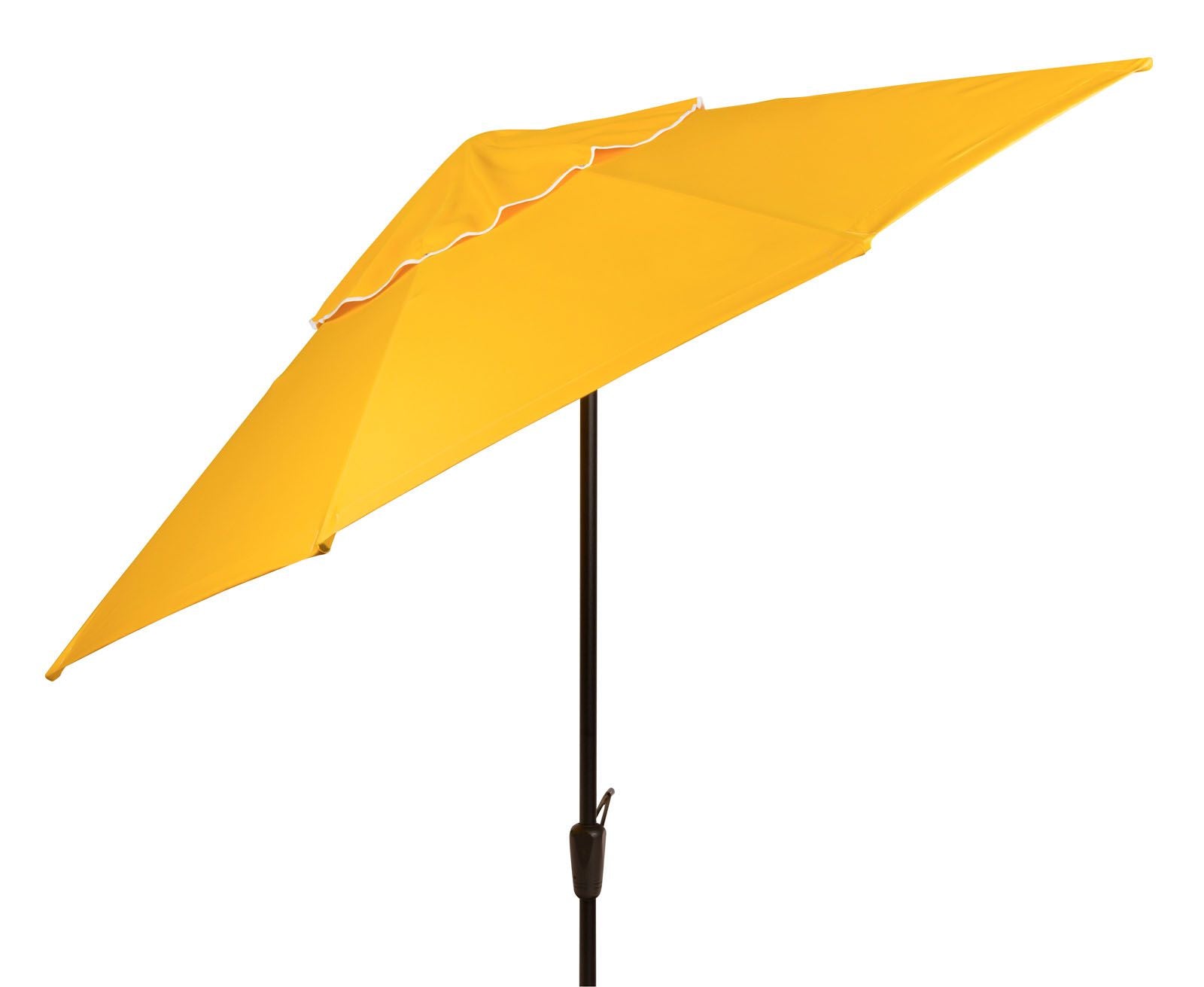 Woodard 9' Aluminum Market Umbrella with Auto-Tilt, Beach Bum Creamsicle (Grade A), Almond - Free-Standing Market Base - 3/8” x 24 1/2” Round Steel‡, 21” Cast Aluminum Umbrella Base, Umbrella, Aluminum, Fabric, Square, 4 Legs, Outdoor
