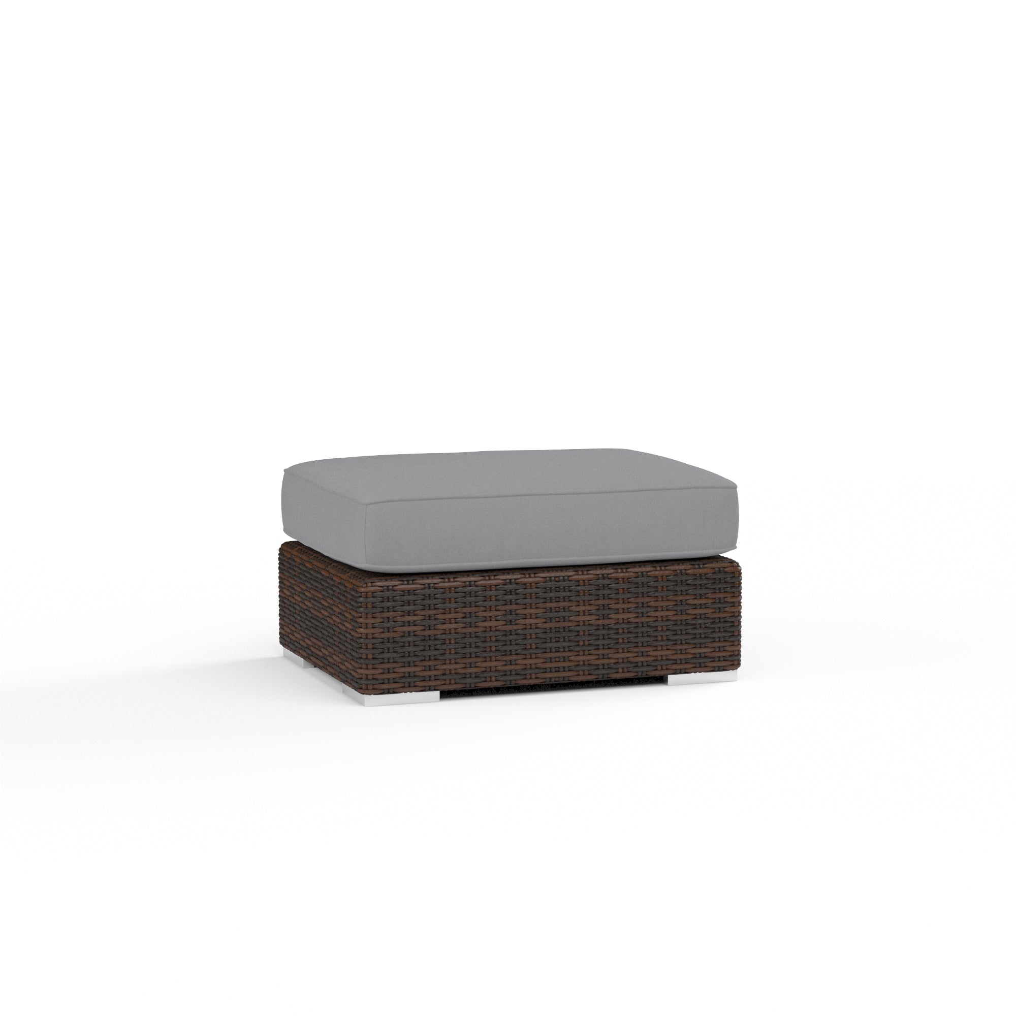 Sunset West Montecito Wicker Ottoman with Cushion