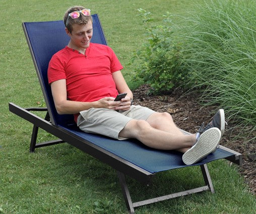 Vivere Urban Sun Lounger - Aluminum (Navy Steel)