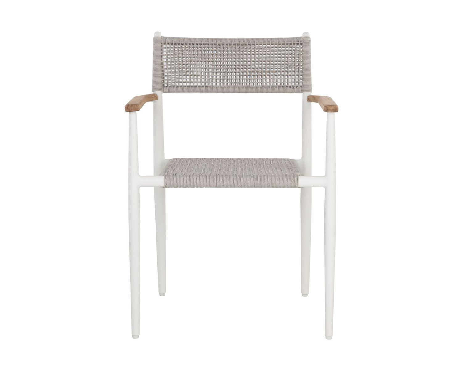 Sunpan Kona Stackable Dining Armchair Dark Grey / White - Set of Two
