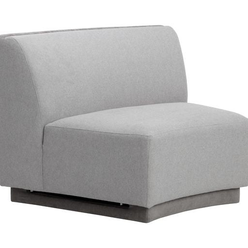 Sunpan Jaclyn Modular Armless Chair in Danny Dusty Blue / Egypt Light Grey-Danny Medium Grey