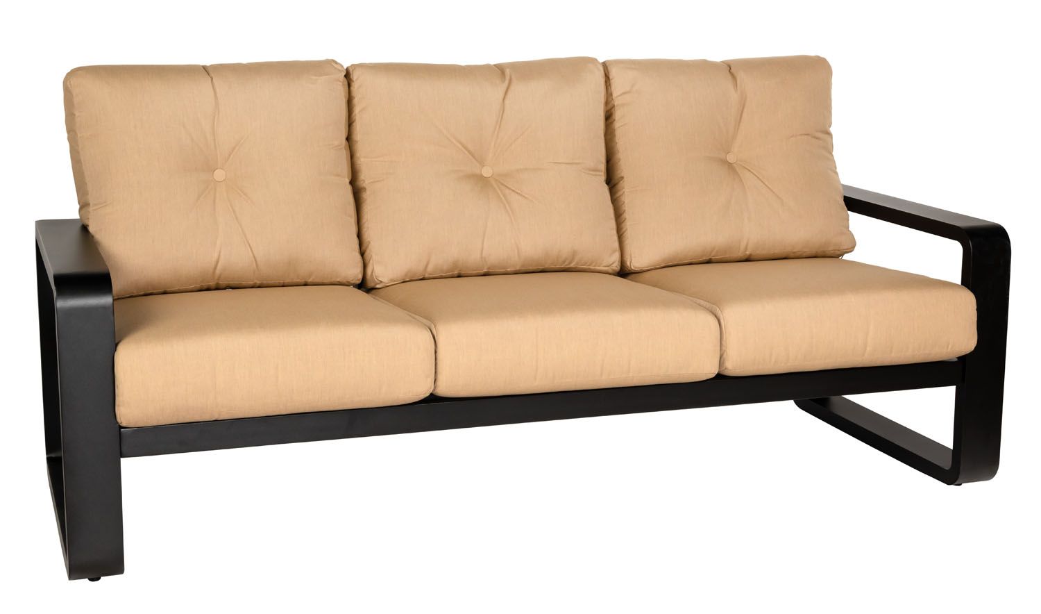 Woodard Vale Sofa, Aged Teak, No Cushion, Grade A Fabric, Sofas, Aluminum, Rectangular, Frame, Outdoor