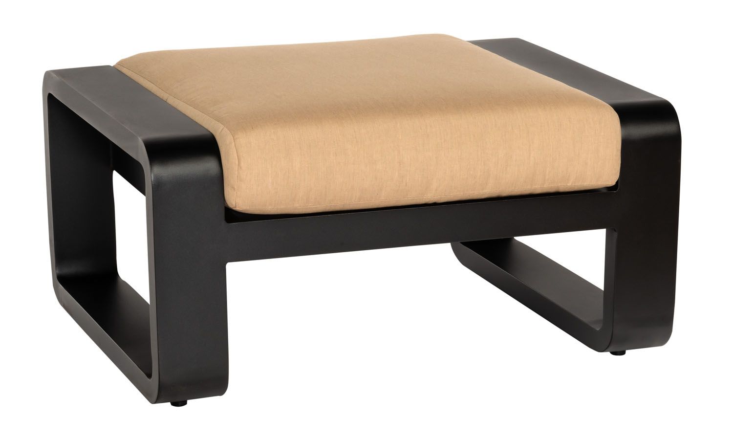 Woodard Vale Ottoman, Aged Teak, No Cushion, Grade A Fabric, Ottoman, Aluminum, Rectangular, Frame, Outdoor
