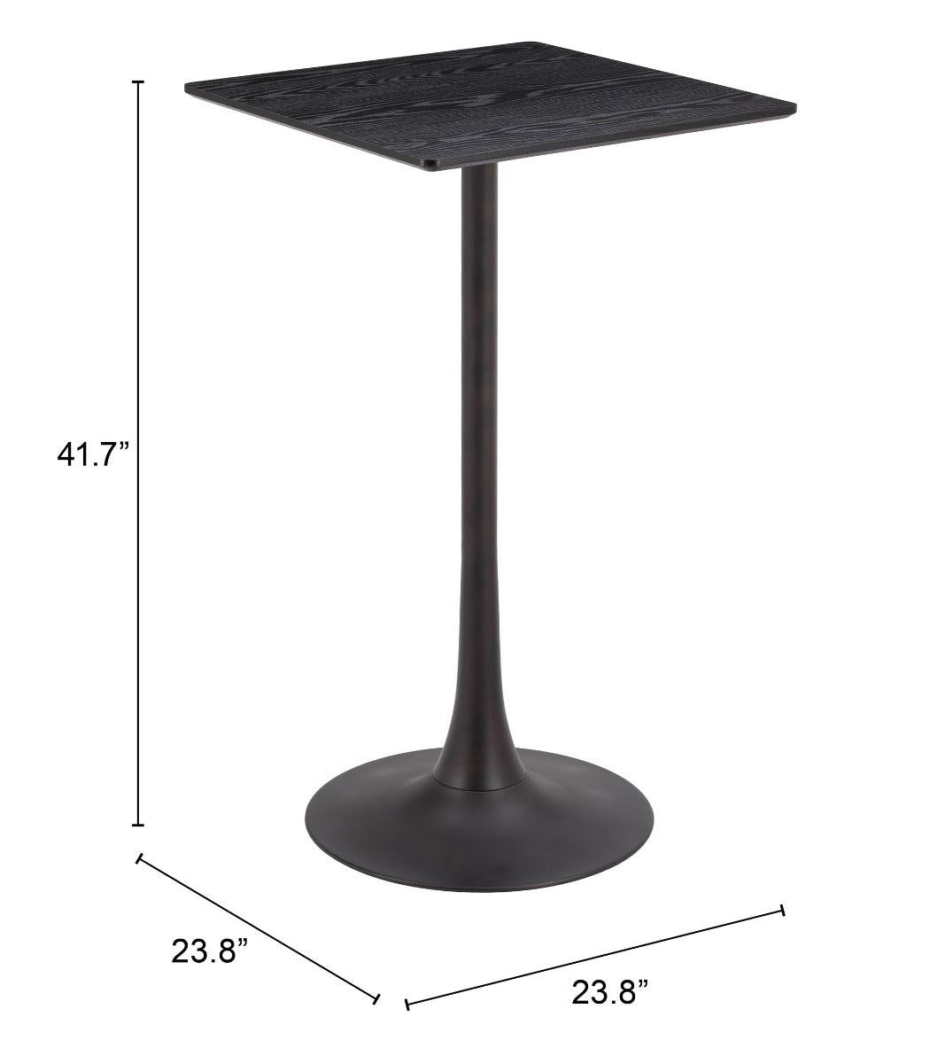 Zuo Modern Valleta Bar Table in White/Brown/Black
