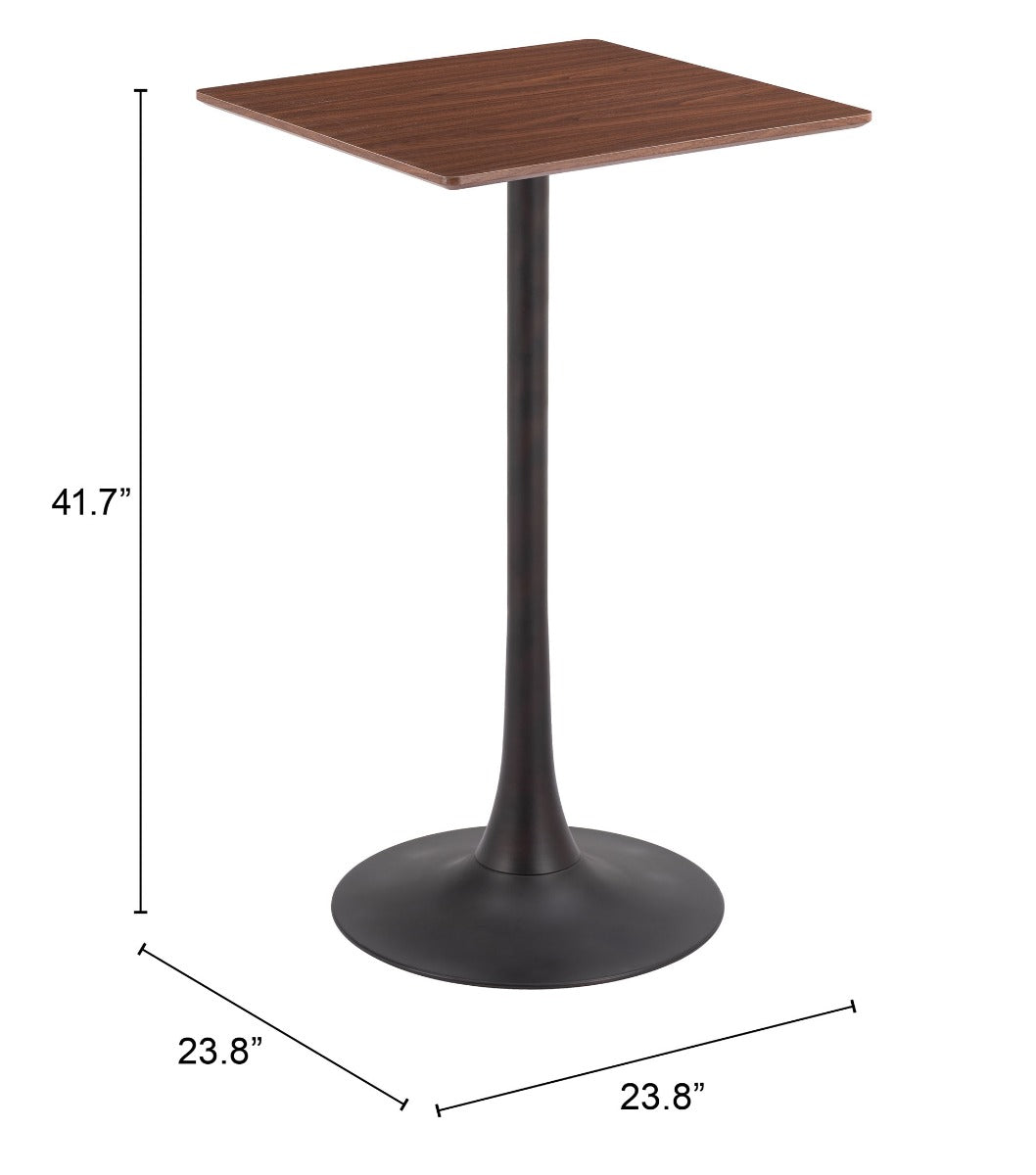Zuo Modern Valleta Bar Table in White/Brown/Black
