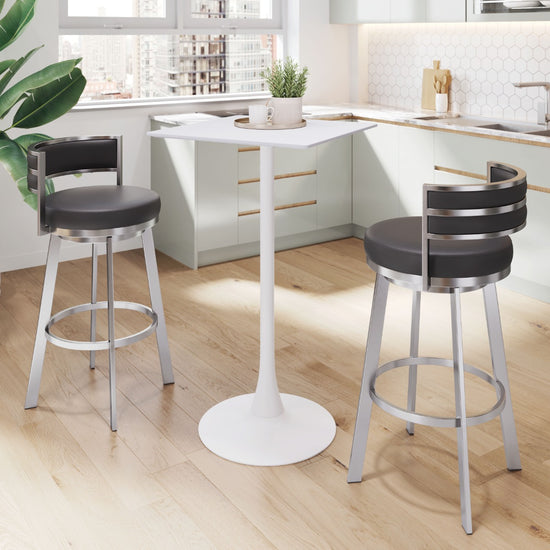 Zuo Modern Valleta Bar Table in White/Brown/Black