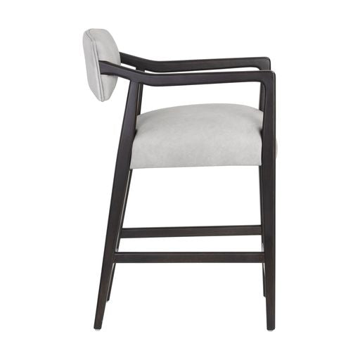 Sunpan Keagan Counter Stool in Brentwood Charcoal / Saloon Light Grey