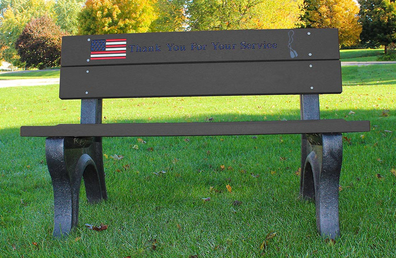 Polly Products Veterans Bench Standard Engraving and Inlay