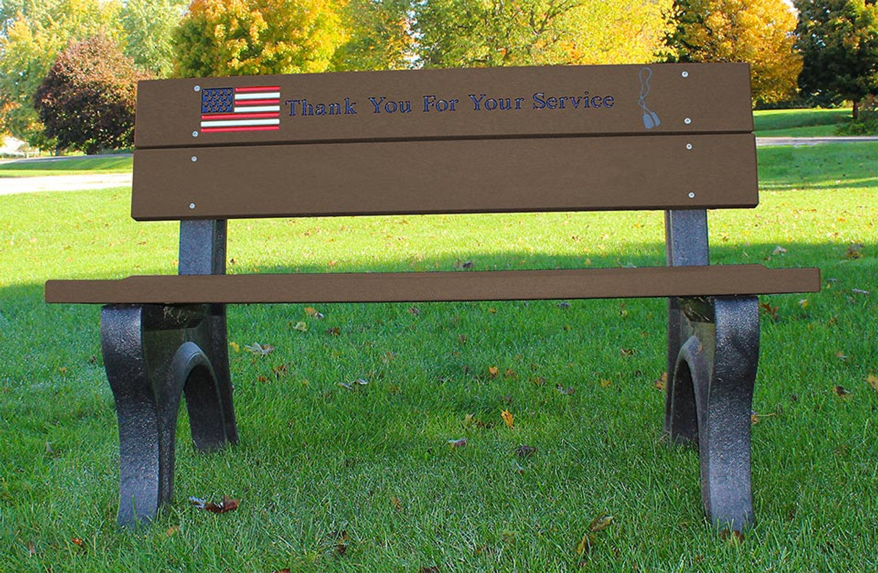 Polly Products Veterans Bench Standard Engraving and Inlay