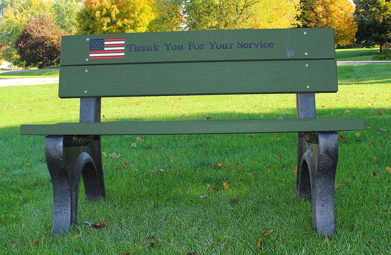 Polly Products Veterans Bench Standard Engraving and Inlay