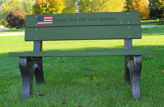 Polly Products Veterans Bench Standard Engraving and Inlay