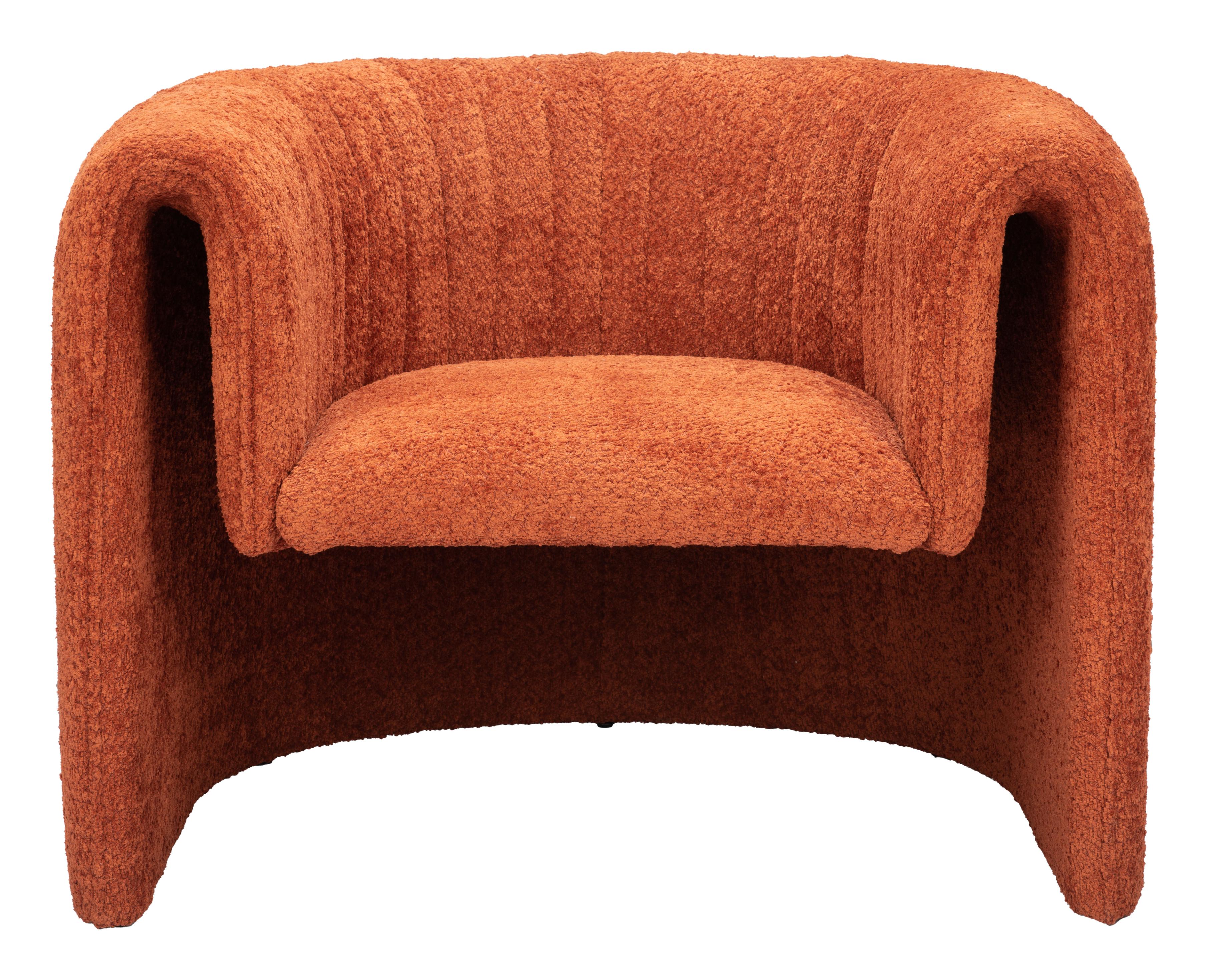 Zuo Modern Viana Accent Chair in Burnt Orange/Aquamarine