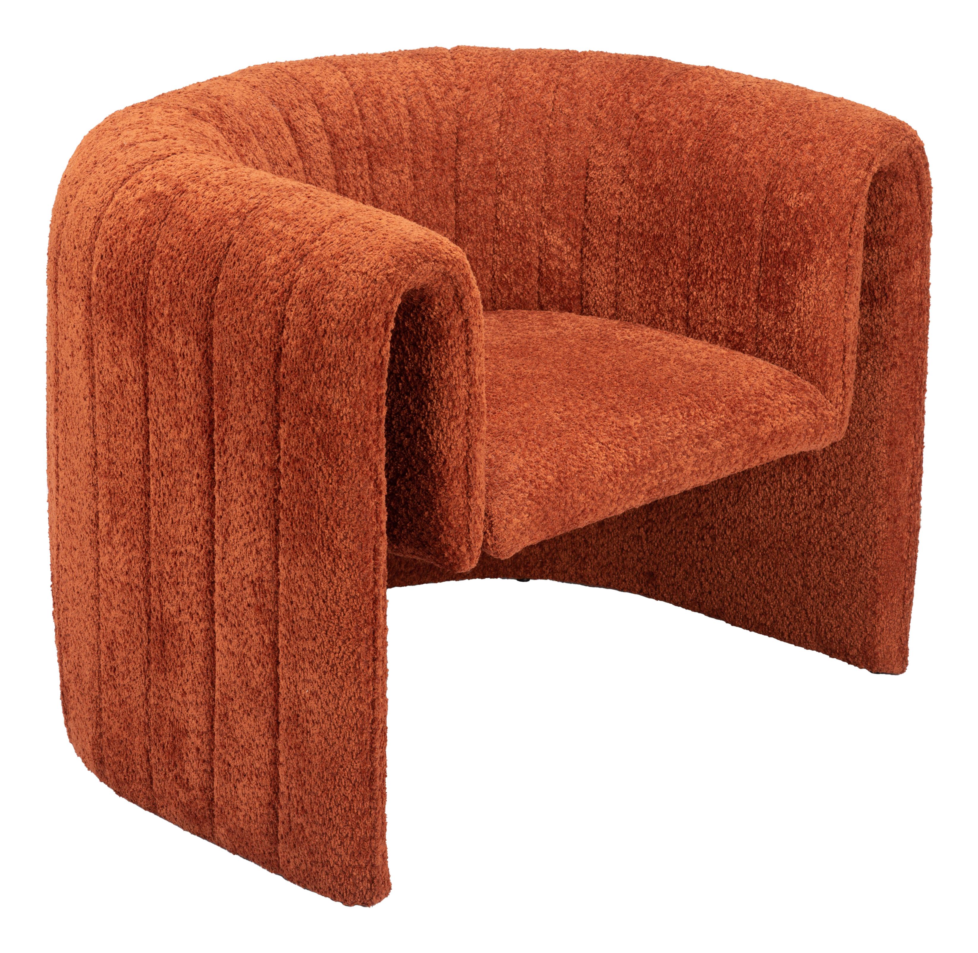 Zuo Modern Viana Accent Chair in Burnt Orange/Aquamarine