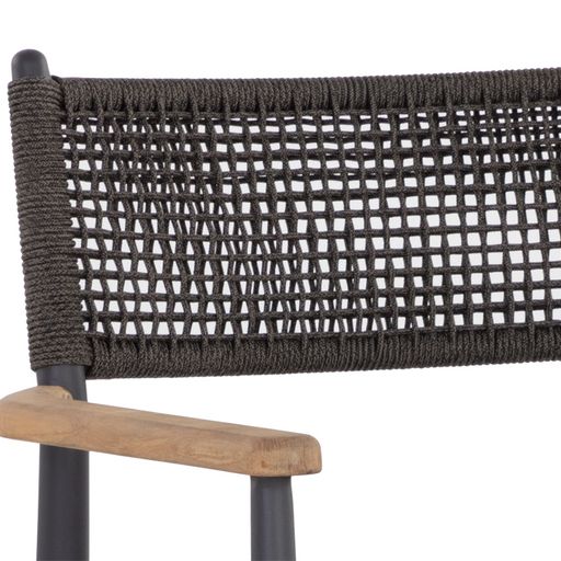 Sunpan Kona Stackable Dining Armchair Dark Grey / White - Set of Two