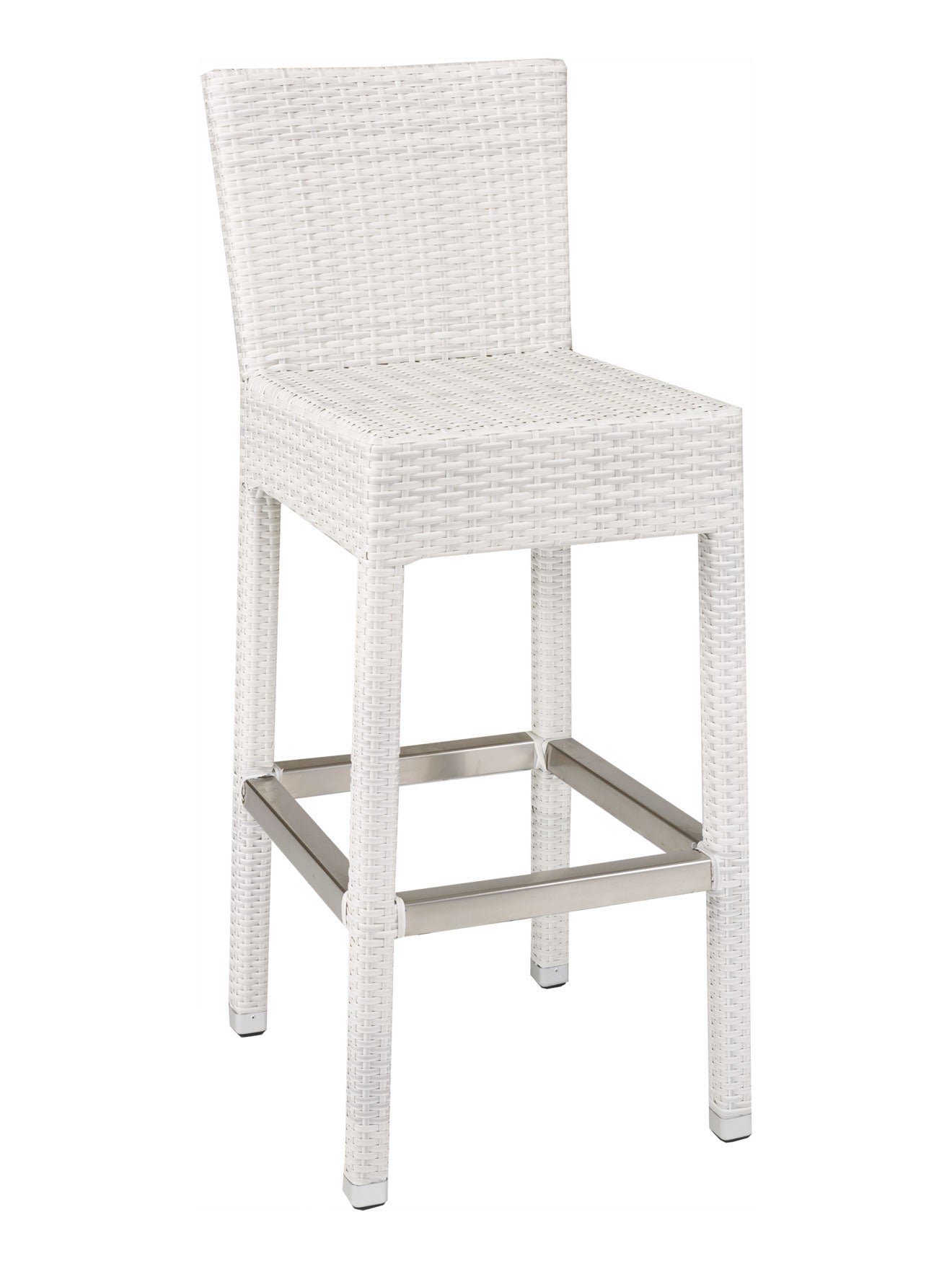Florida Seating Hand Woven PE Synthetic Wicker Over Aluminum Frame Barstool - WIC-07B