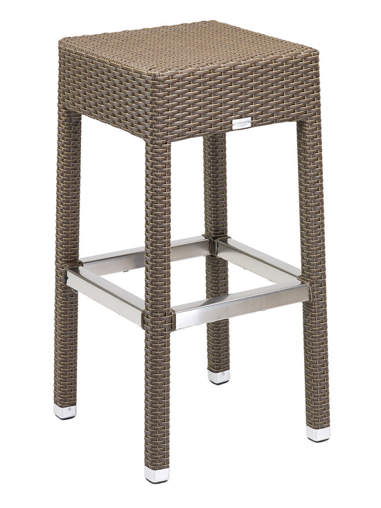 Florida Seating Hand Woven PE Synthetic Wicker Over Aluminum Frame Barstool - WIC-17BB
