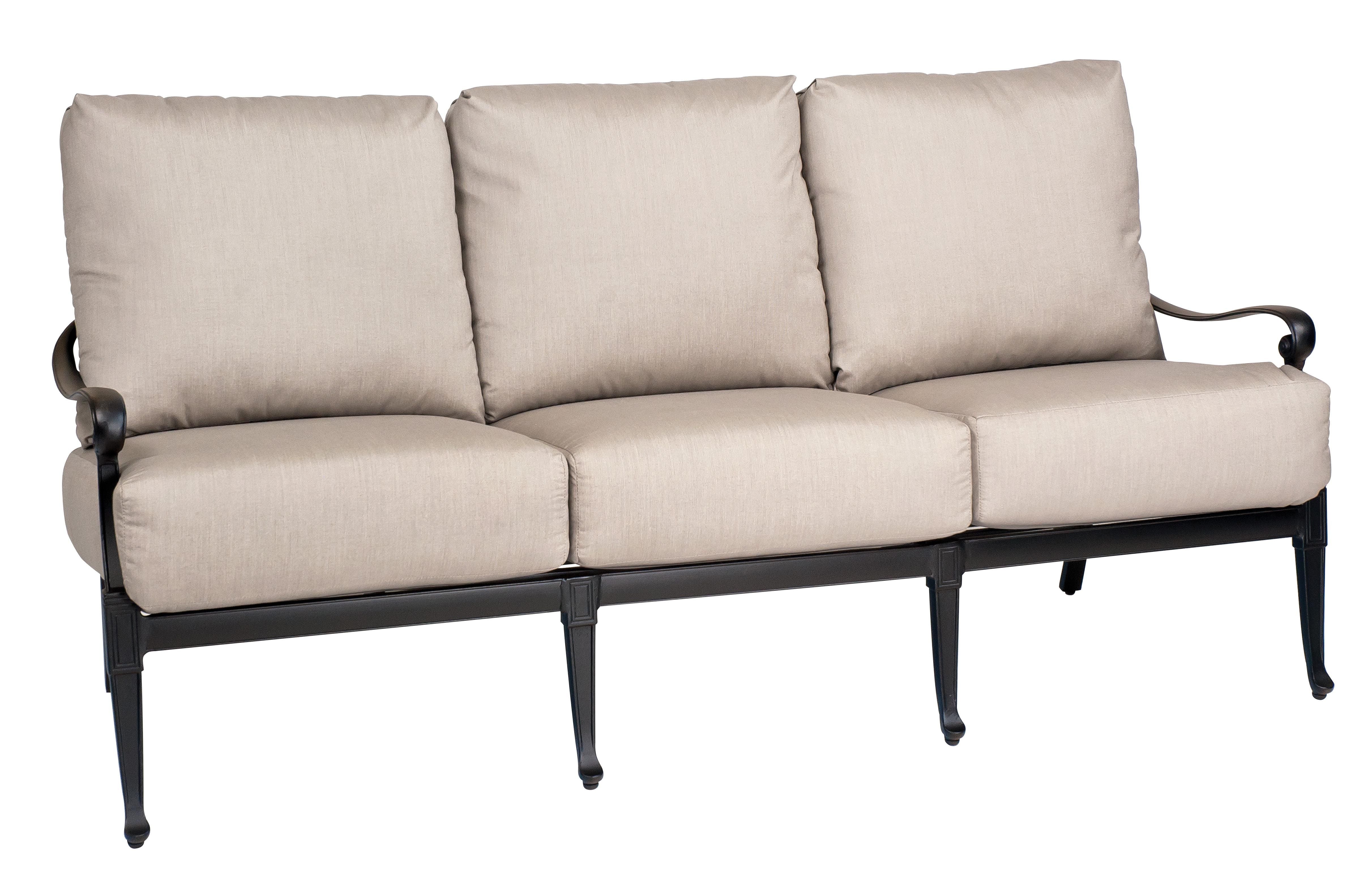 Woodard Wiltshire Sofa, Aged Teak, No Cushion, Grade A Fabric, Sofas and Loveseats, Aluminum, Rectangular, 4 Legs, Outdoor