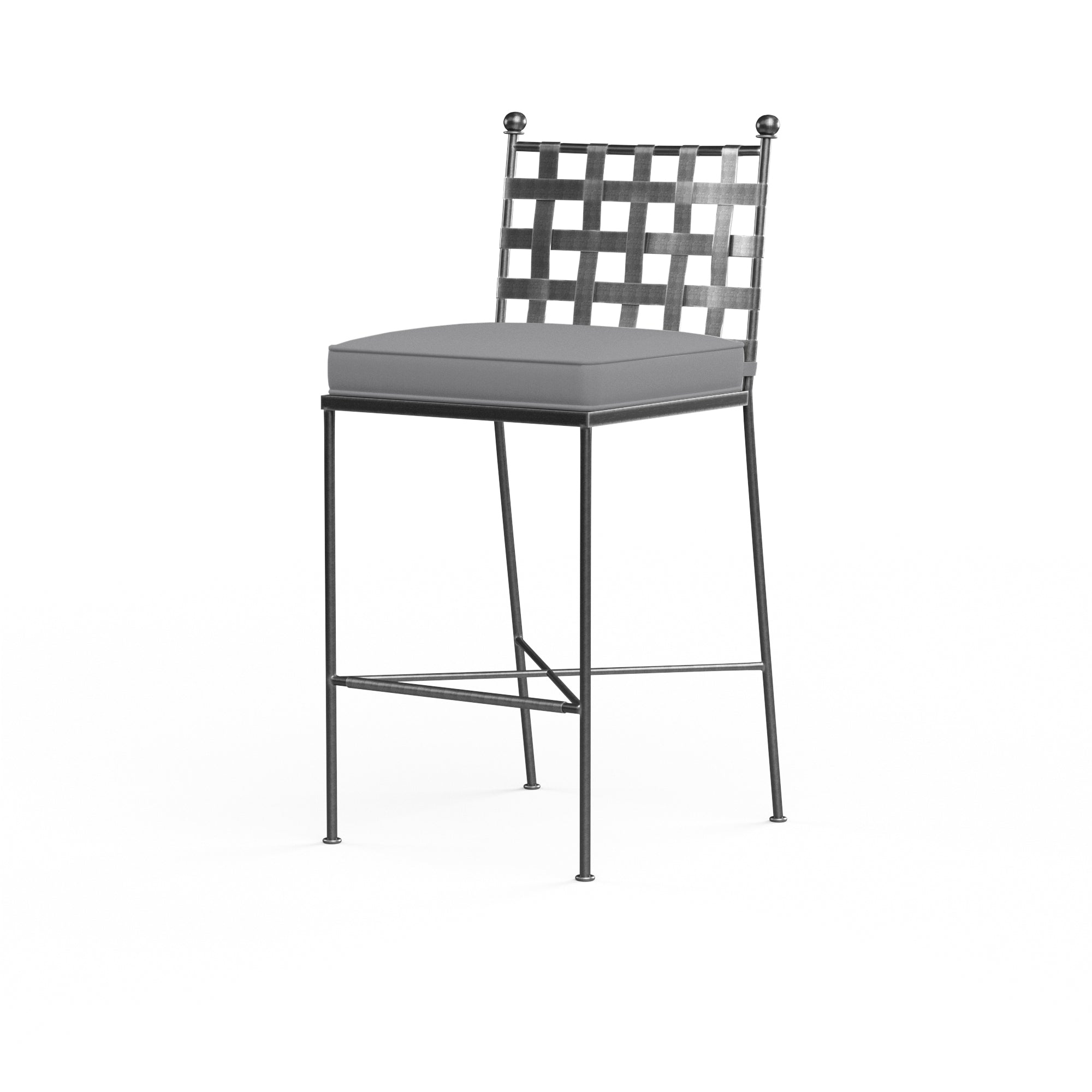 Sunset West Provence Wrought Iron Barstool with Cushion