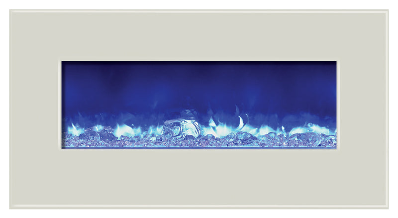 Amantii Electric Fireplace Fire and Ice Series 34" with 44" x 23" White Glass Surround