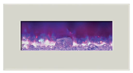 Amantii Electric Fireplace Fire and Ice Series 34" with 44" x 23" White Glass Surround