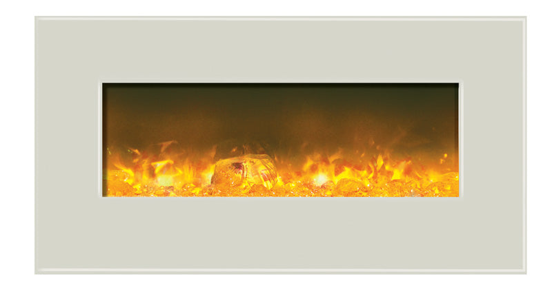 Amantii Electric Fireplace Fire and Ice Series 34" with 44" x 23" White Glass Surround