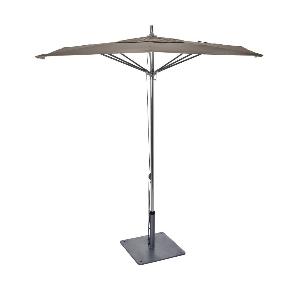 Woodard Canopi Grace 9' Octagonal Flat Umbrella with Pulley Lift, Beach Bum Creamsicle (Grade A), 85 Pound Umbrella Base - Black, 4 Light Kit, Umbrella, Aluminum, Fabric, Square, 4 Legs, Outdoor