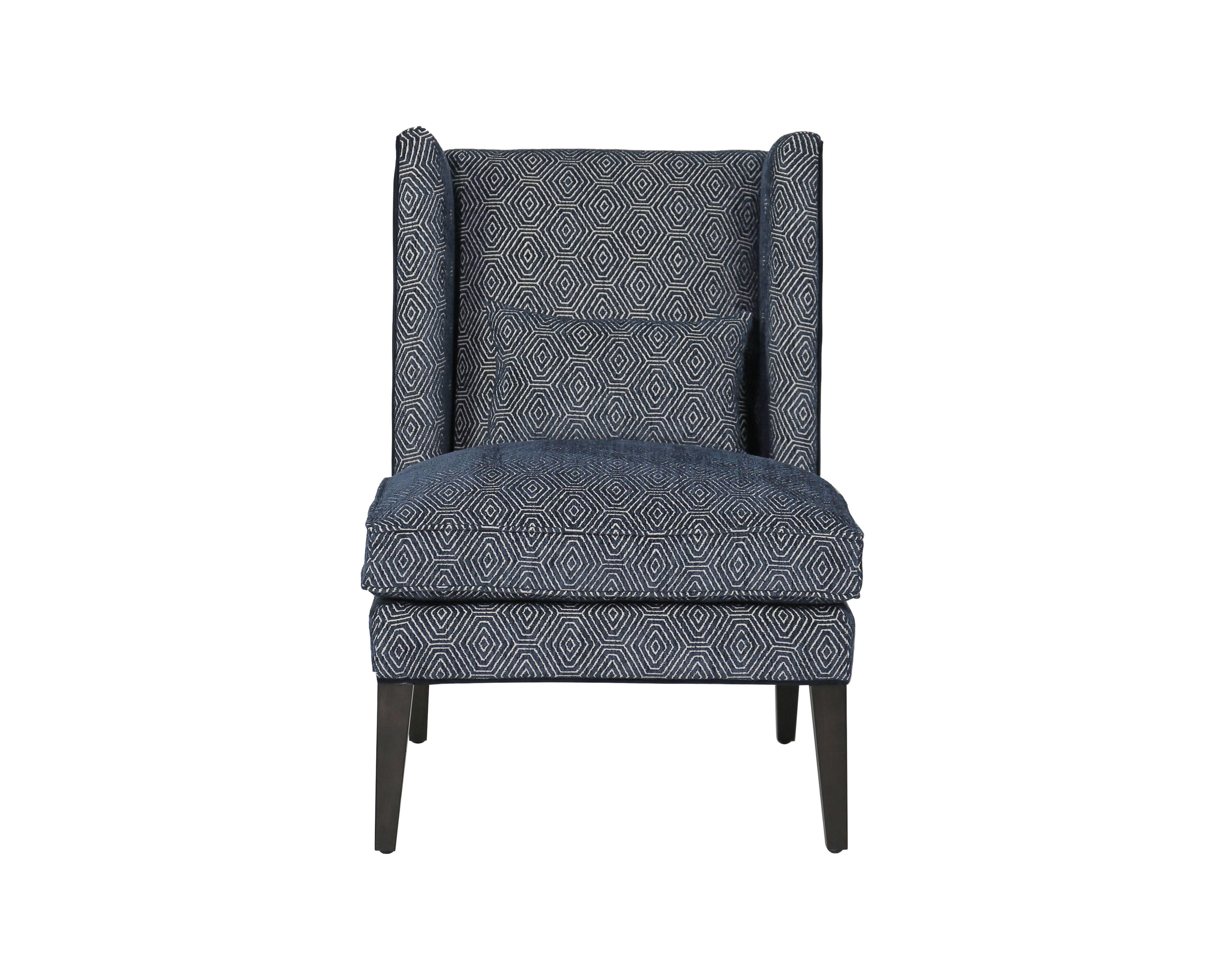 Sunpan Kenzo Lounge Chair Chevron Grey-Antonio Charcoal / Fuego Navy-Abbington Navy