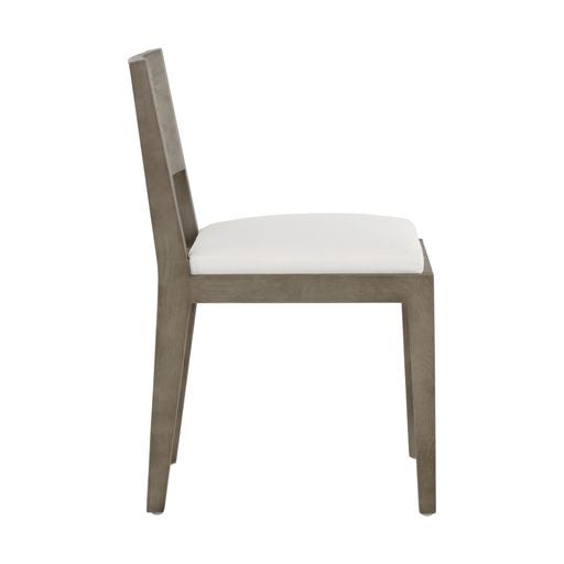 Sunpan Francis Dining Chair in Ash Grey-Linoso Ivory / Dark Brown-Linoso Light Grey