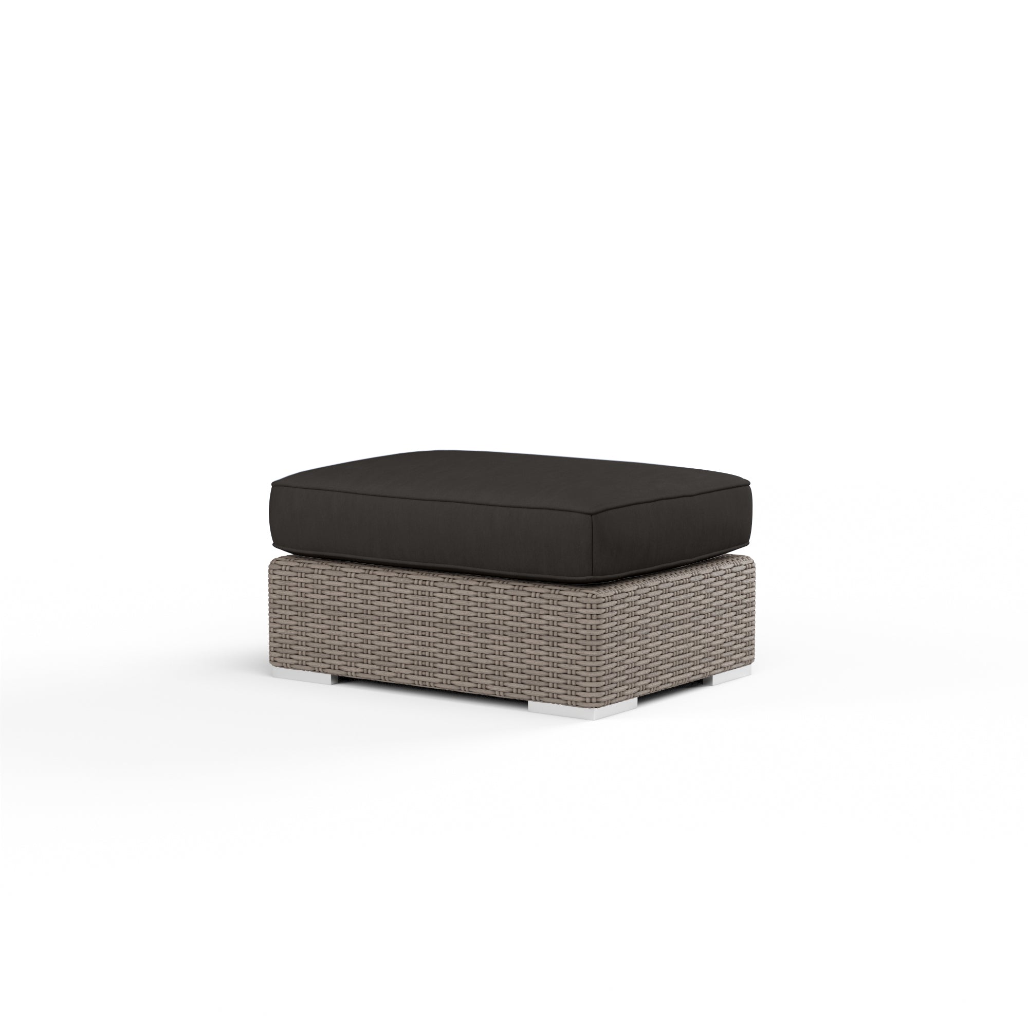 Sunset West Coronado Wicker Ottoman With Cushions