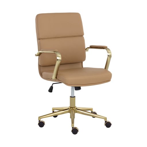 Sunpan Kleo Office Chair in Onyx / Snow / Tan