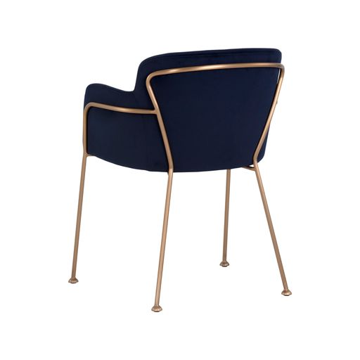 Sunpan Odesa Dining Armchair Abbington Navy / Dillon Cream