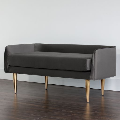 Sunpan Sammy Bench Black / Cream / Grey Sky