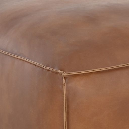 Sunpan Liron Ottoman Overcast Grey / Tobacco Tan
