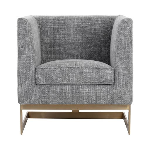 Sunpan Yvette Armchair Gold in Abbington Charred Brown / Chacha Grey / Meg Olive