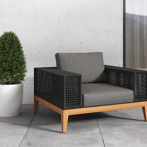 Sunpan Salerno Armchair - Gracebay Grey / Palazzo Taupe