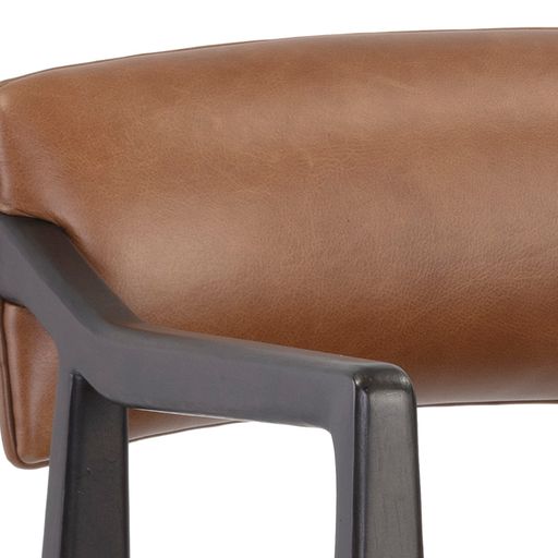 Sunpan Keagan Counter Stool in Brentwood Charcoal / Saloon Light Grey
