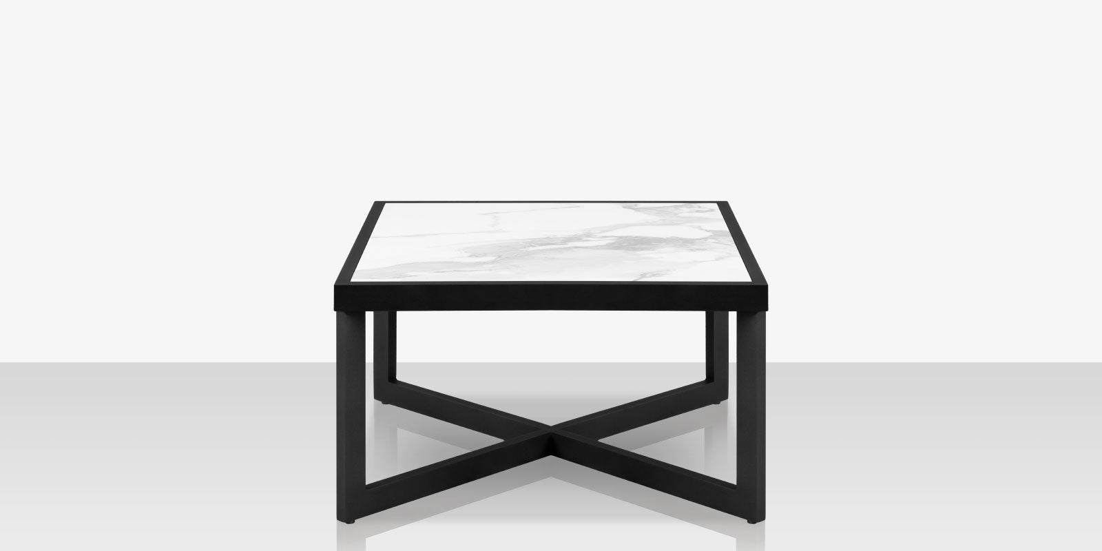 DecoScapes Iconic Aluminum square Coffee Table with Porcelain Tabletop