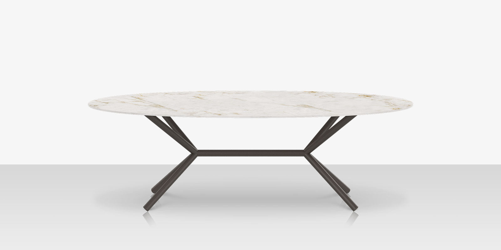 DecoScapes Oliver Oval Rimless Porcelain Dining Table