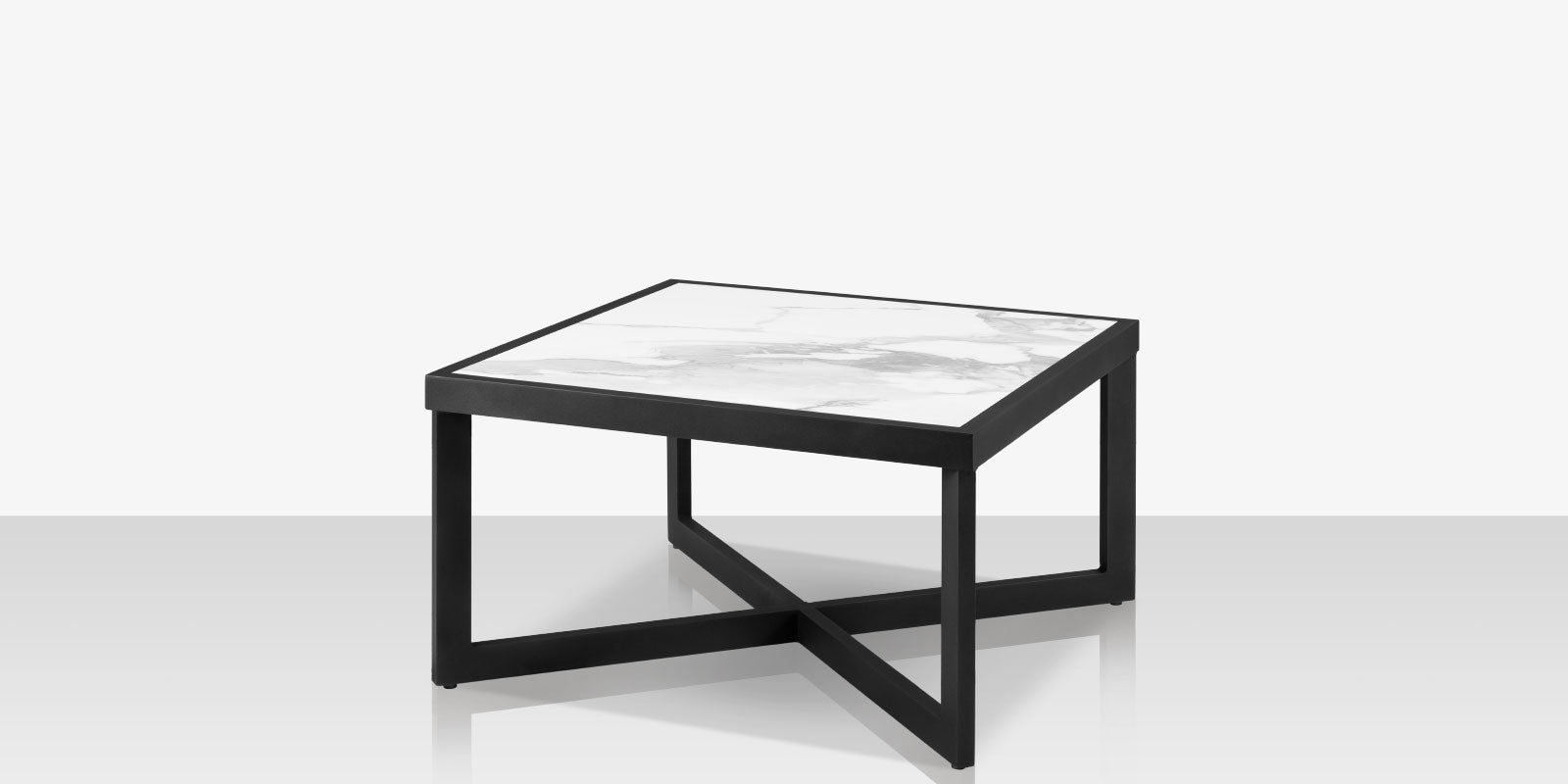 DecoScapes Iconic Aluminum square Coffee Table with Porcelain Tabletop