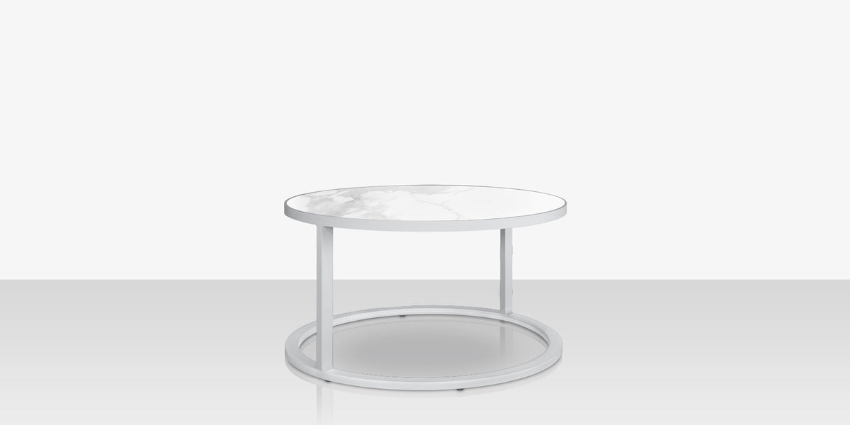 DecoScapes Iconic Aluminum Wide Round Nesting Table