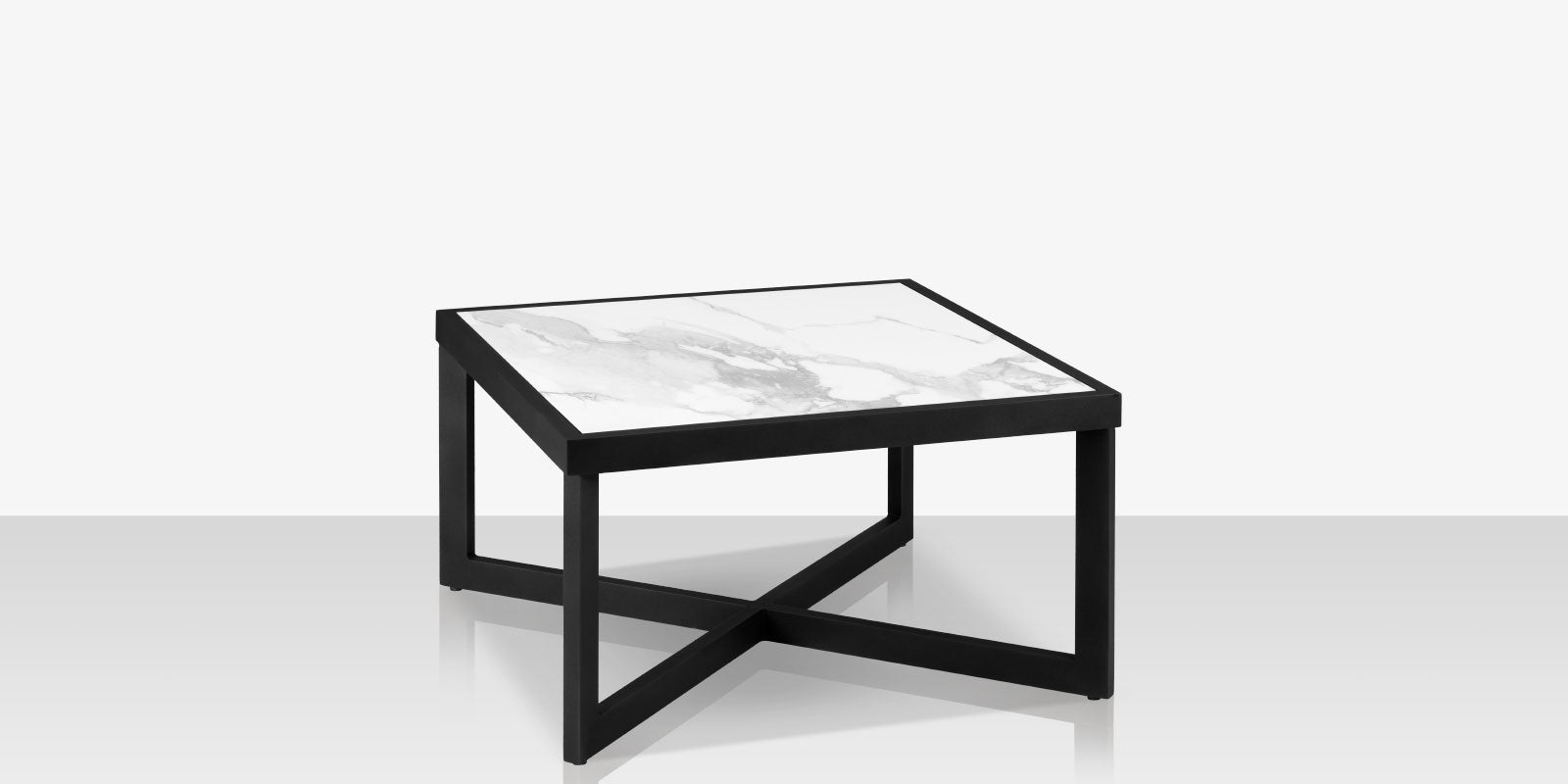 DecoScapes Iconic Aluminum square Coffee Table with Porcelain Tabletop