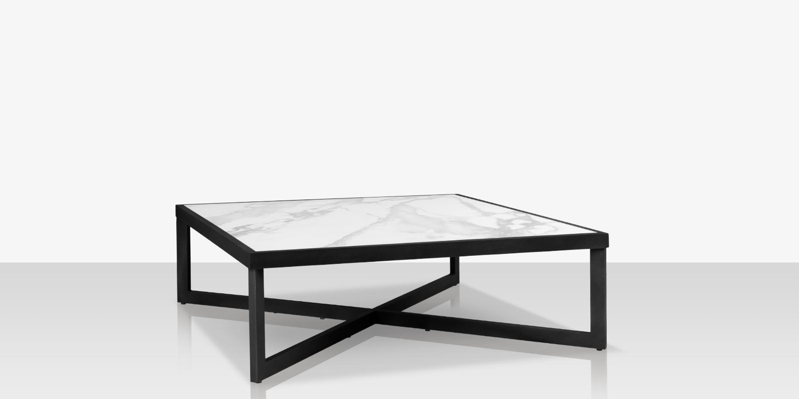 DecoScapes Iconic Aluminum square Coffee Table with Porcelain Tabletop