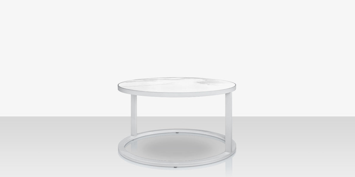 DecoScapes Iconic Aluminum Wide Round Nesting Table